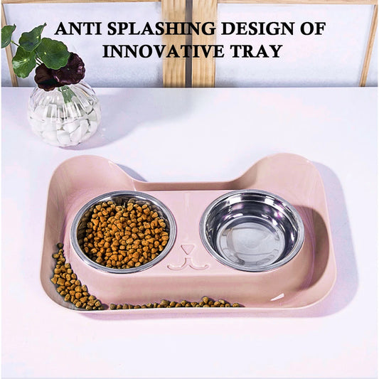 Double Drinking Bowl Food Feeder