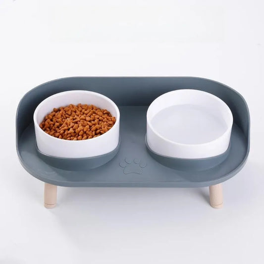 Plastic Double Bowls Water Food For Dogs