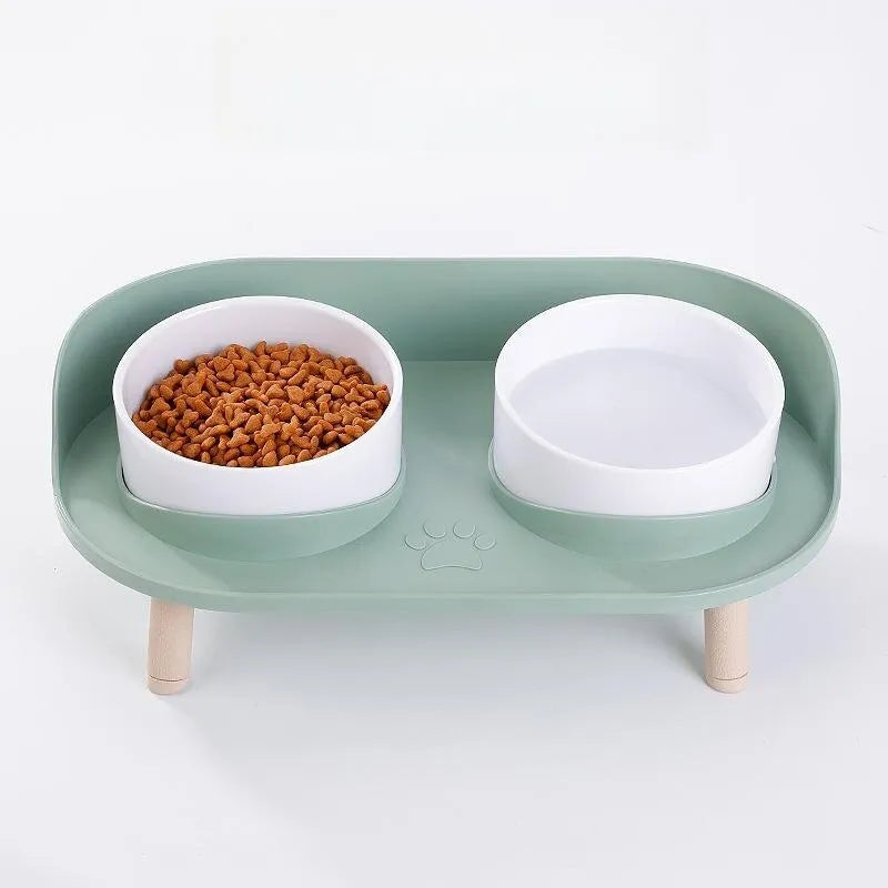 Plastic Double Bowls Water Food For Dogs