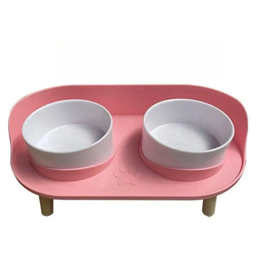 Plastic Double Bowls Water Food For Dogs